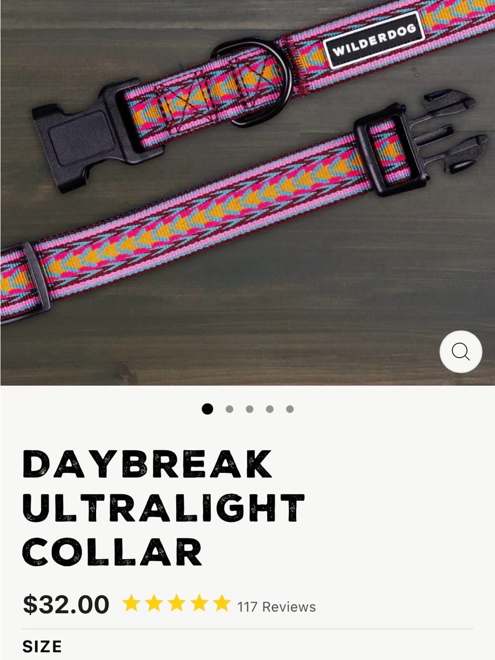 Wilderdog Daybreak Ultralight Collar — Pink Multi